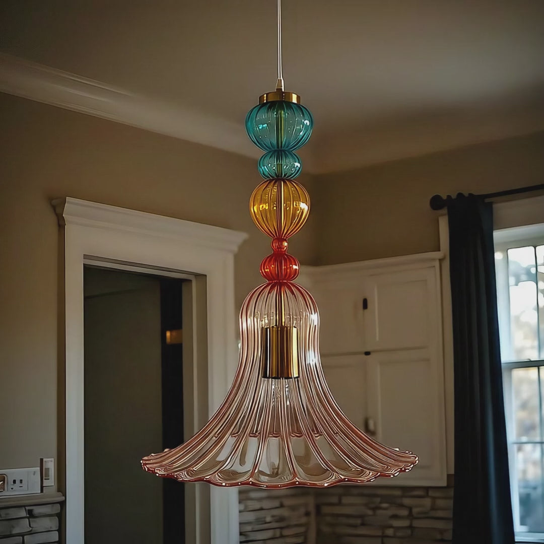 Colorful Blown Glass Pendant Light